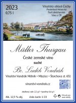 Müller Thurgau 2023, české zemské víno