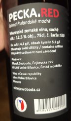 Pecka. RED, moravské zemské víno