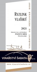 Ryzlink vlašský 2021, pozdný sber