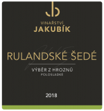 Rulandské šedé 2018, výber z hrozna Rulandské šedé 2018, výber z hrozna