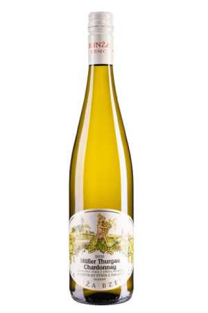 Fľaša vína Muller Thurgau & Chardonnay 2021, výber z hrozna (sladké)