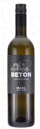 Fľaša vína Beton Veltlínské zelené 2022, moravské zemské víno (suché)