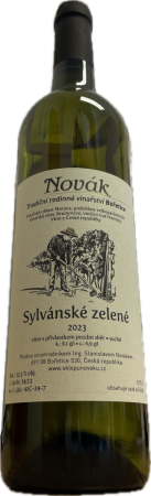 Fľaša vína Sylvánské zelené 2023, pozdný sber (suché)