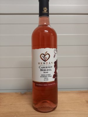 Fľaša vína Cabernet Moravia 2024, moravské zemské víno