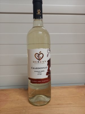 Fľaša vína Chardonnay 2023, pozdný sber
