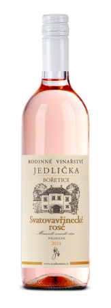 Fľaša vína Svatovavřinecké rosé 2024, moravské zemské víno (polosuché)