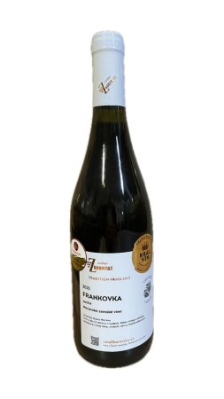 Fľaša vína Frankovka 2021, moravské zemské víno (suché)