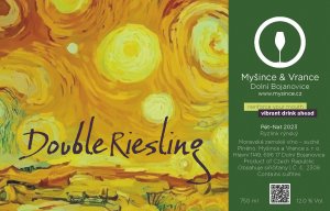 Fľaša vína Double Riesling 2023, moravské zemské víno - perlivé (suché)
