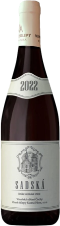 Fľaša vína Pinot noir Sadská 2022, české zemské víno (suché)