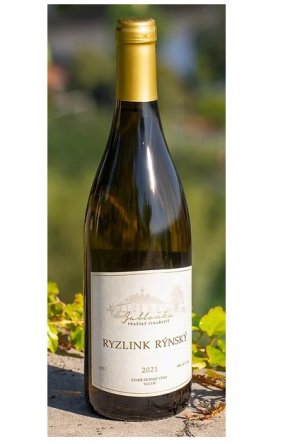 Fľaša vína Ryzlink rýnský 2021, zemské víno (suché)