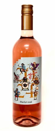 Fľaša vína Merlot rose 2024, moravské zemské víno (polosuché)