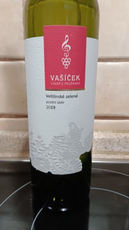Fľaša vína Veltlínské zelené 2019, pozdný sber (suché)