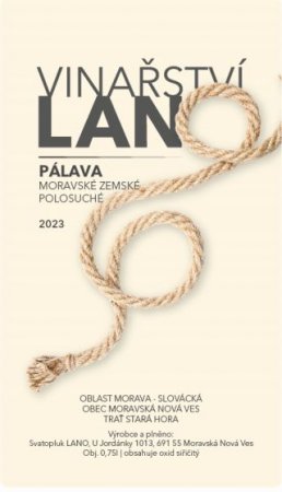 Fľaša vína Pálava 2023, zemské víno
