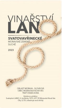 Fľaša vína Svatovavřinecké 2023, zemské víno