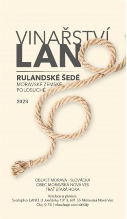 Fľaša vína Rulandské šedé 2023, zemské víno