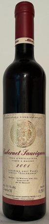 Fľaša vína Cabernet Sauvignon 2001, výber z hrozna (suché)