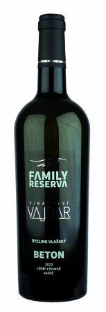 Fľaša vína Ryzlink vlašský beton FAMILY RESERVA 2022, výber z hrozna (suché)