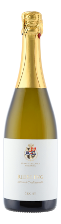 Fľaša vína Sekt Riesling, šumivé víno (brut)