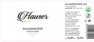 Fľaša vína Rulandské šedé 2023, pozdný sber (polosuché)