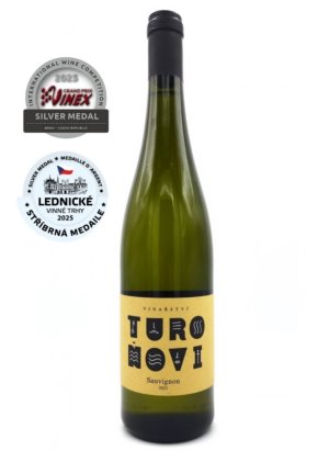 Fľaša vína Sauvignon 2023, moravské zemské víno (polosuché)