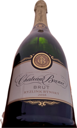 Fľaša vína Chateau Bzenec brut 2018, šumivé víno stanovenej oblasti (sekt. s.o.) (brut)