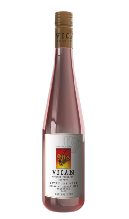 Fľaša vína Cuvée Thé rosé 2022, pozdný sber (polosuché)