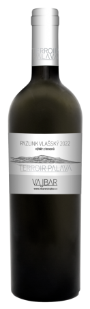 Fľaša vína RYZLINK VLAŠSKÝ - TERROIR PÁLAVA 2022, výber z hrozna (suché)