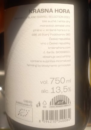 Fľaša vína Sauvignon Blanc Barrel Selection 2021, zemské víno (suché)
