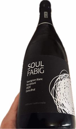 Fľaša vína Soul Fabig Sauvignon Blanc 2020, akostné šumivé víno (extra brut)