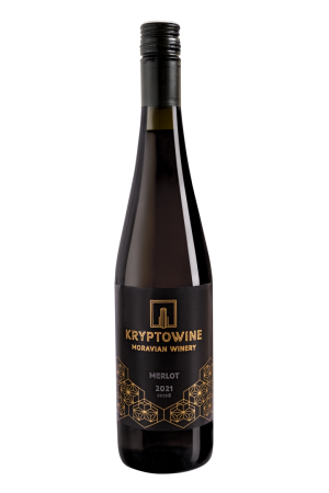 Fľaša vína Merlot 2021, moravské zemské víno (suché)