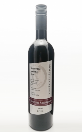Fľaša vína Cabernet Sauvignon 2022, moravské zemské víno (suché)
