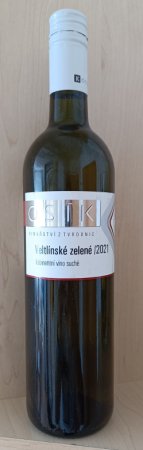 Fľaša vína Veltlínské zelené 2021, kabinetné víno (suché)