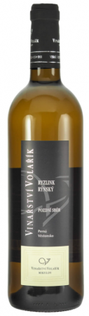 Fľaša vína Ryzlink rýnský 2022, pozdný sber (suché)