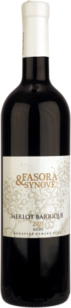 Fľaša vína Merlot barrique 2021, zemské víno (suché)