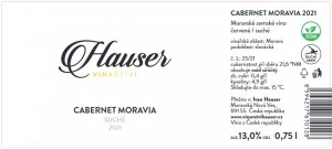 Fľaša vína Cabernet Moravia 2021, zemské víno (suché)