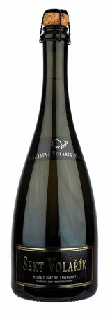 Fľaša vína Sekt Ryzlink vlašský 2019, akostné šumivé víno (extra brut)