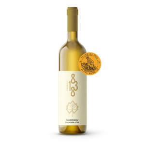 Fľaša vína Chardonnay 2022, pozdný sber (polosuché)