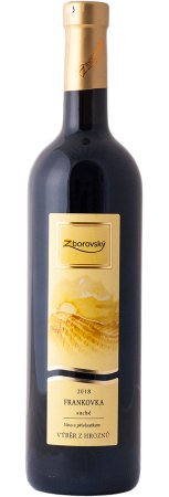 Fľaša vína Frankovka 2018, pozdný sber (suché)