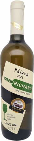 Fľaša vína Pálava (0,75 l) 2021, zemské víno (sladké)