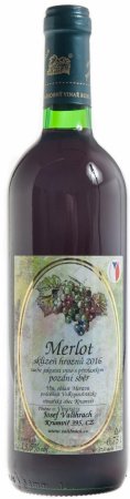Fľaša vína Merlot 2016, pozdný sber (suché)