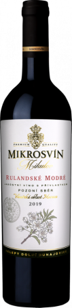 Fľaša vína Rulandské modré 2019, pozdný sber (suché)