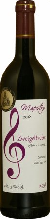 Fľaša vína Zweigeltrebe 2017, akostné víno (suché)
