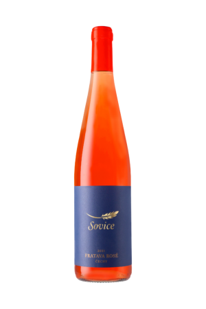 Fľaša vína Fratava rosé 2021, zemské víno (polosuché)