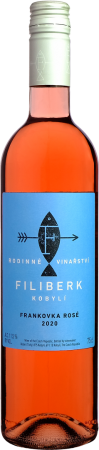 Fľaša vína Frankovka rosé 2021, kabinetné víno (suché)