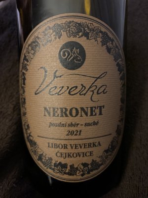 Fľaša vína Neronet 2021, pozdný sber (suché)