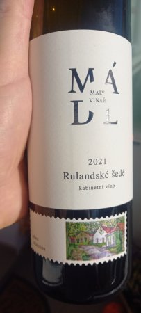 Fľaša vína Rulandské šedé 2021, kabinetné víno (suché)