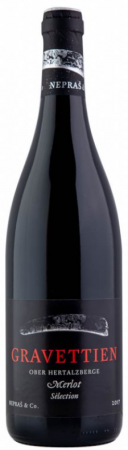 Fľaša vína Merlot Gravettien 2016, pozdný sber (suché)