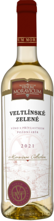 Fľaša vína Veltlínské zelené 2021, pozdný sber (suché)