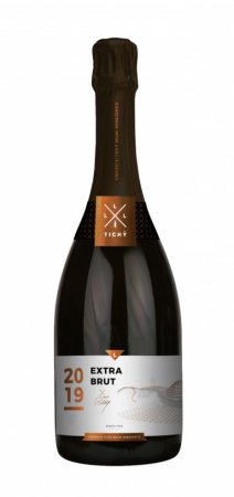 Fľaša vína Sekt Rulandské bílé extra brut 2019, šumivé víno stanovenej oblasti (sekt. s.o.) (brut)
