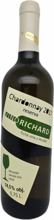 Fľaša vína Chardonnay RESERVA staré keře 2017, zemské víno (suché)